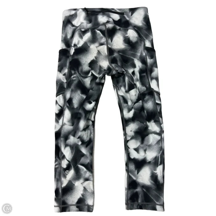 Athletic Capris By Lululemon In Black & White, Size: S