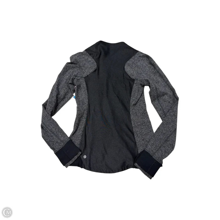 Athletic Jacket By Lululemon In Black & Grey, Size: S