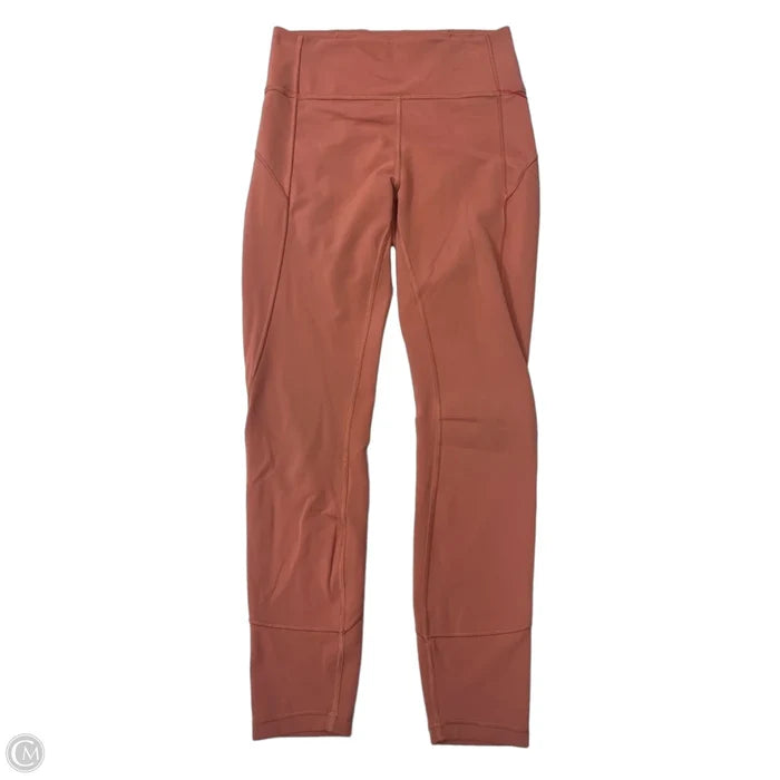 Athletic Leggings By Lululemon In Orange, Size: S