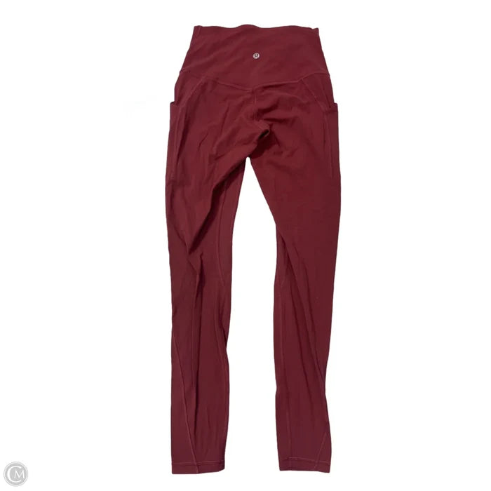 Athletic Leggings By Lululemon In Red, Size: S