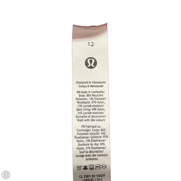 Athletic Skort By Lululemon In Pink, Size: L