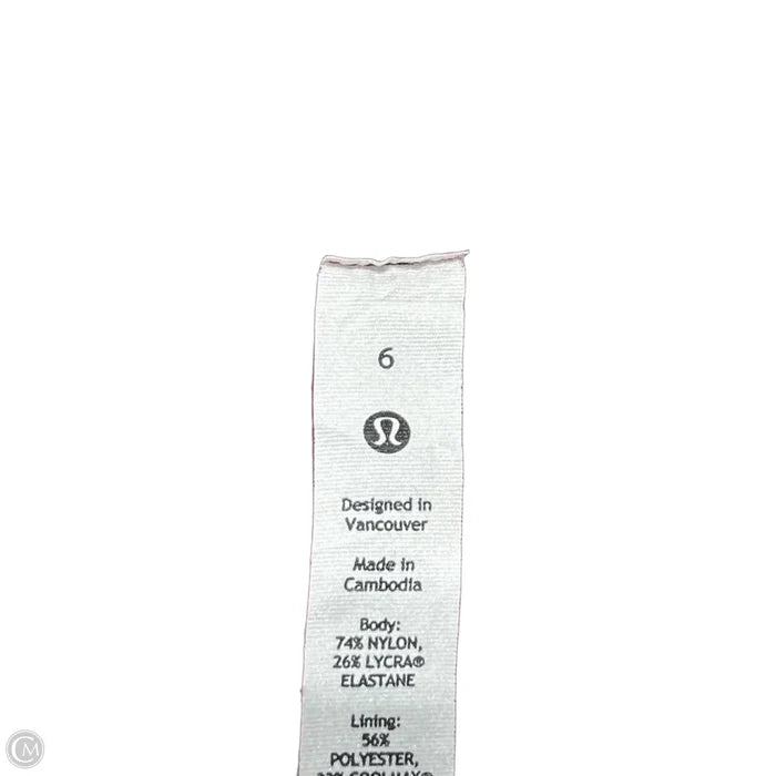 Athletic Tank Top By Lululemon In Pink, Size: 6