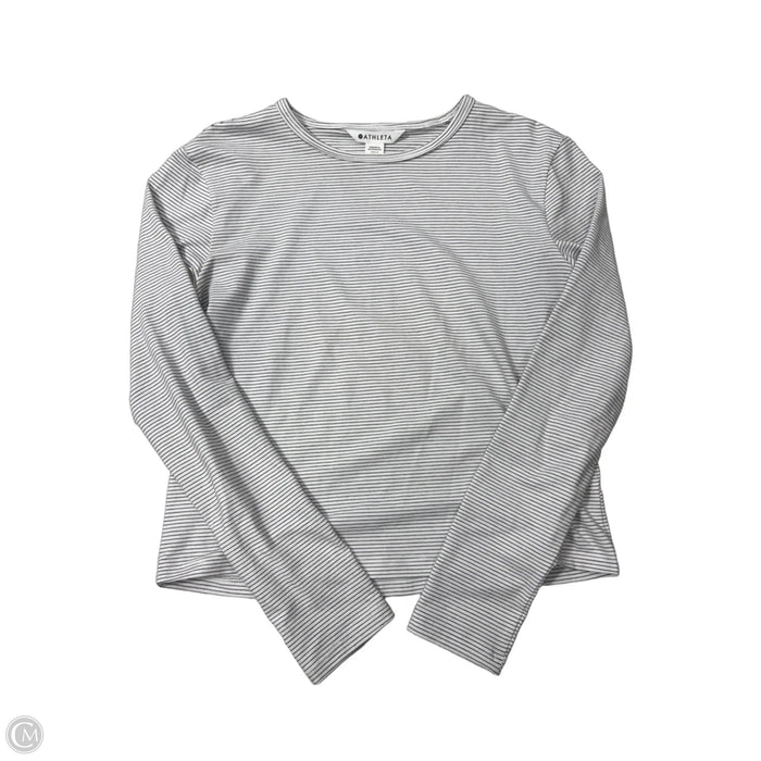 Athletic Top Long Sleeve Crewneck By Athleta In Striped Pattern, Size: Xxs