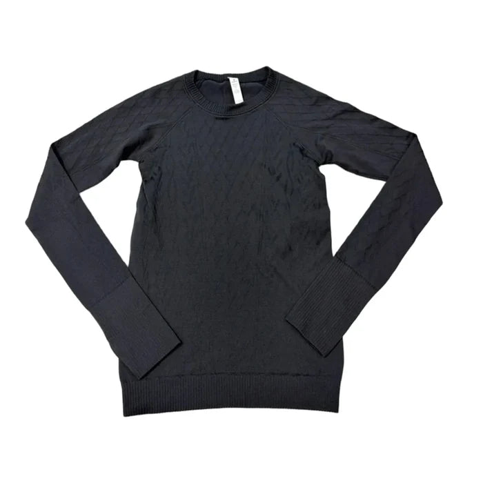 Athletic Top Long Sleeve Crewneck By Lululemon In Black, Size: S (4)