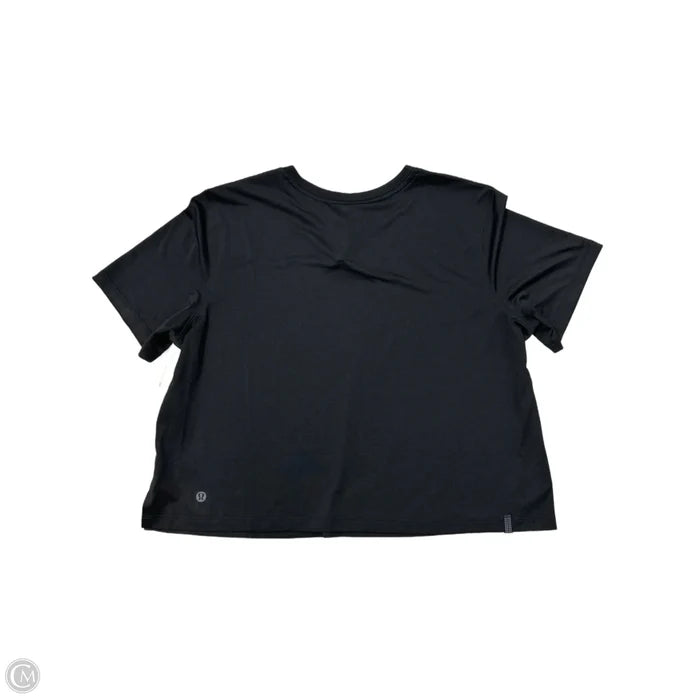 Athletic Top Short Sleeve By Lululemon In Black, Size: M