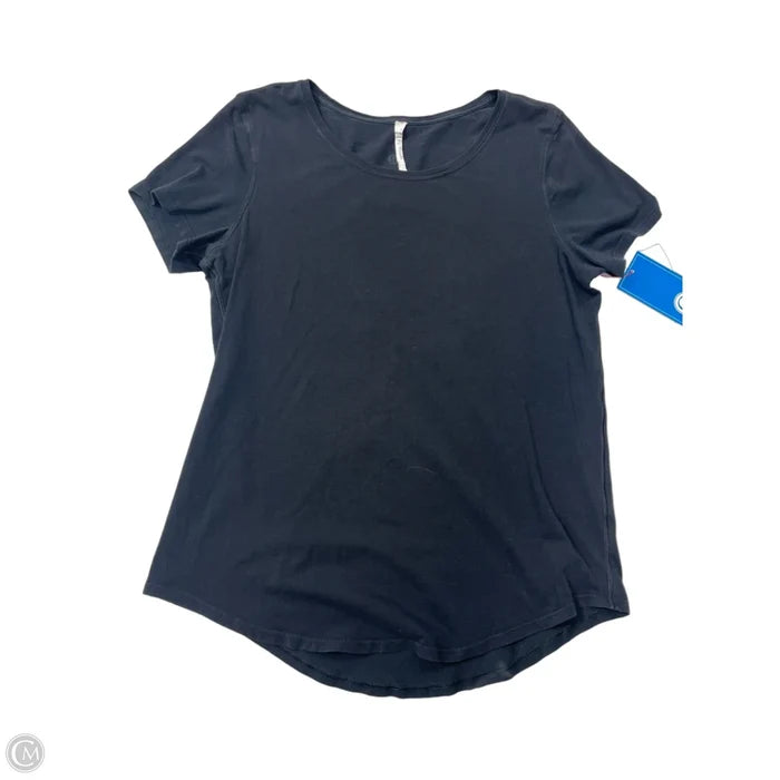 Athletic Top Short Sleeve By Lululemon In Black, Size: S
