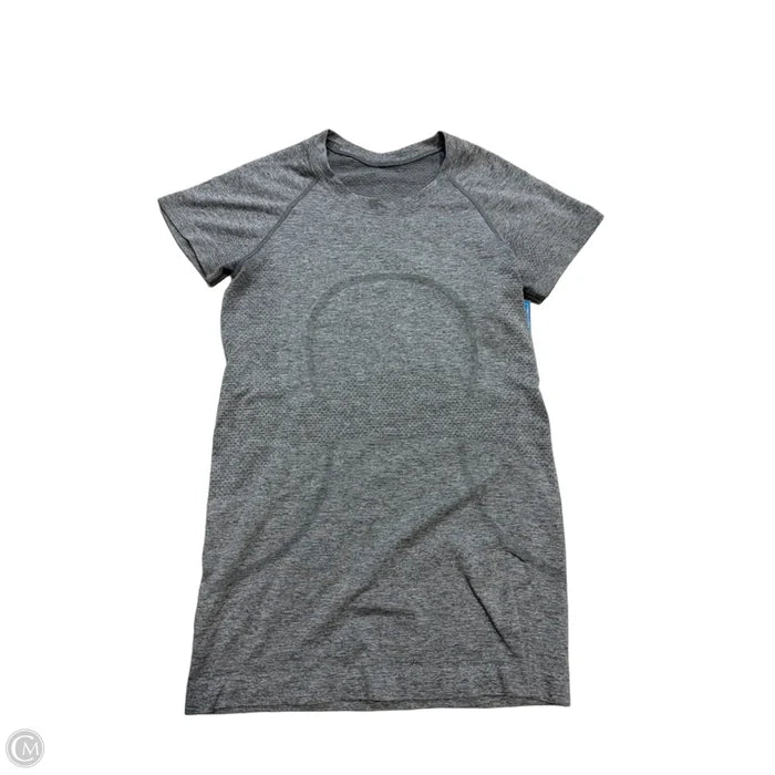 Athletic Top Short Sleeve By Lululemon In Grey, Size: S