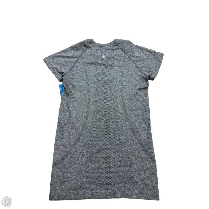 Athletic Top Short Sleeve By Lululemon In Grey, Size: S