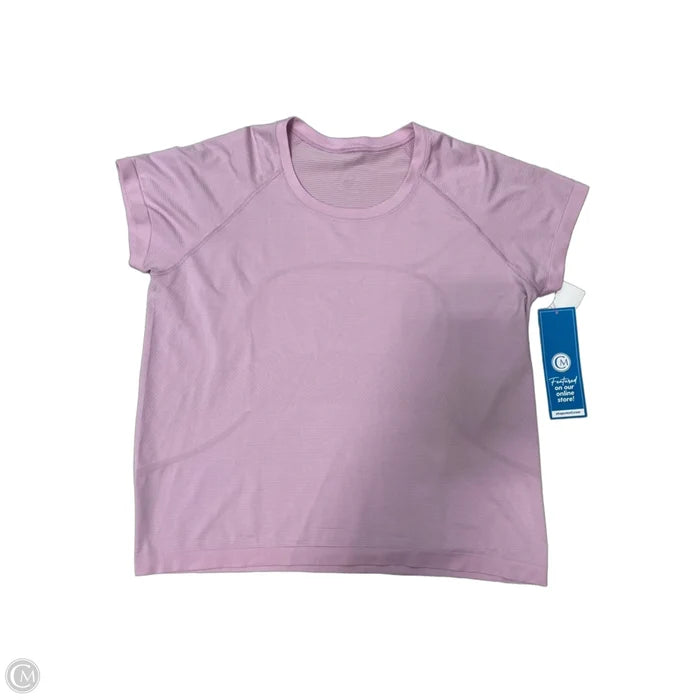 Athletic Top Short Sleeve By Lululemon In Pink, Size: 18