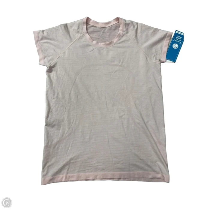 Athletic Top Short Sleeve By Lululemon In Pink, Size: L