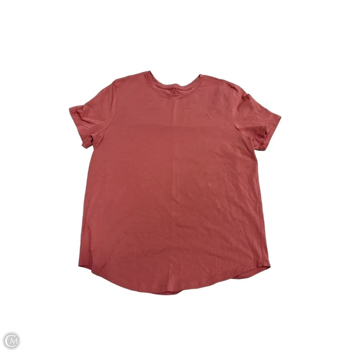 Athletic Top Short Sleeve By Lululemon In Pink, Size: M