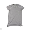 Athletic Top Short Sleeve By Lululemon In Striped Pattern, Size: M
