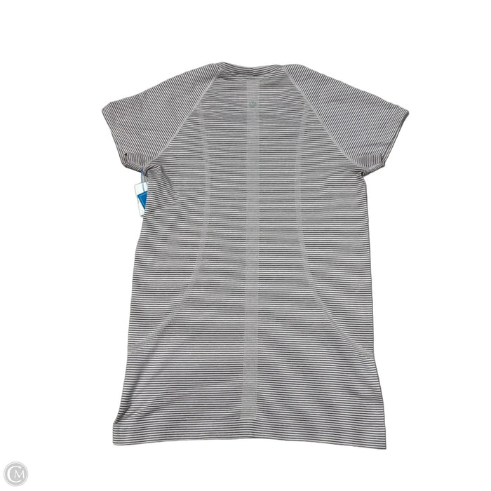 Athletic Top Short Sleeve By Lululemon In Striped Pattern, Size: M