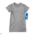 Athletic Top Short Sleeve By Lululemon In Striped Pattern, Size: S