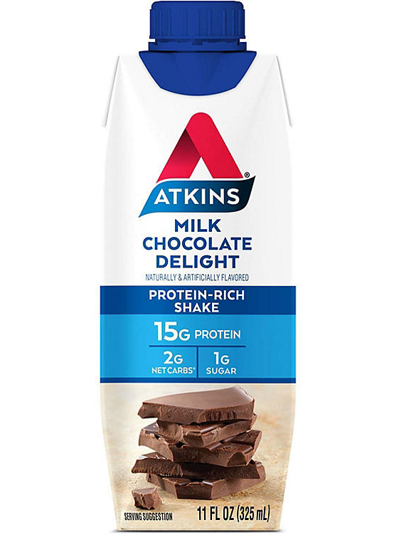 Atkins Gluten Free Protein-Rich Shake, Milk Chocolate Delight, Keto Friendly (15 pk.)