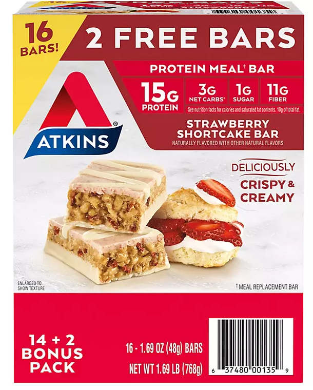 Atkins Strawberry Shortcake Meal Bar ( 16 ct.)