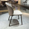 Beige Upholstered Dining Chair with Steel Legs/Scratch-resistant