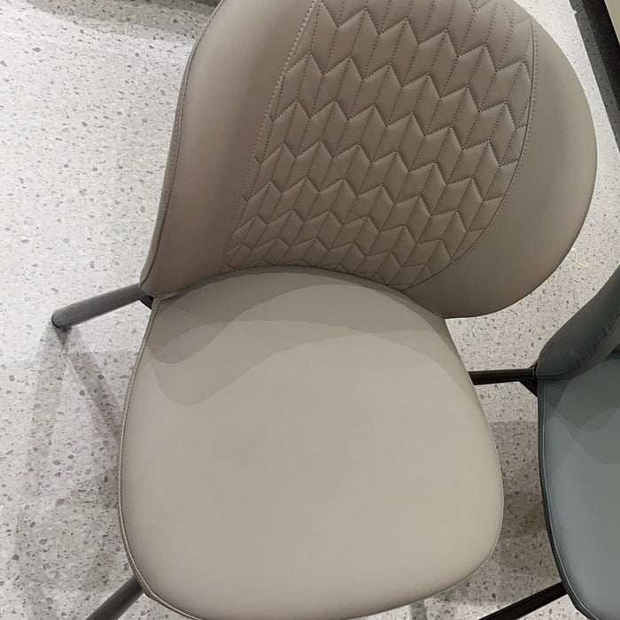 Beige Upholstered Dining Chair with Steel Legs/Scratch-resistant