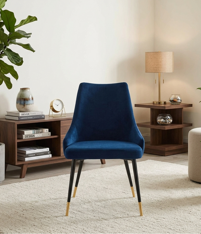 Bella Tufted Velvet Dining Chair - Navy Denmark Home