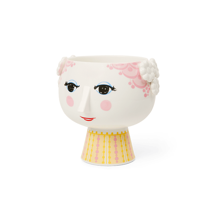 Bjørn Wiinblad Eva Flower Pot on Base — Pink/Yellow
