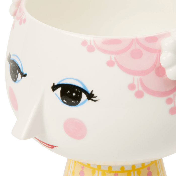 Bjørn Wiinblad Eva Flower Pot on Base — Pink/Yellow