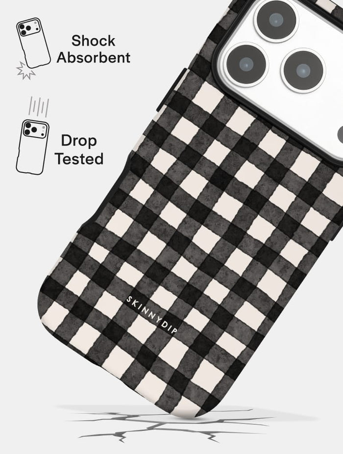 Black and White Gingham Ultra Protective iPhone Case Phone Cases Skinnydip London