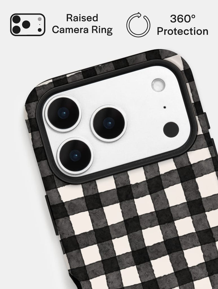 Black and White Gingham Ultra Protective iPhone Case Phone Cases Skinnydip London