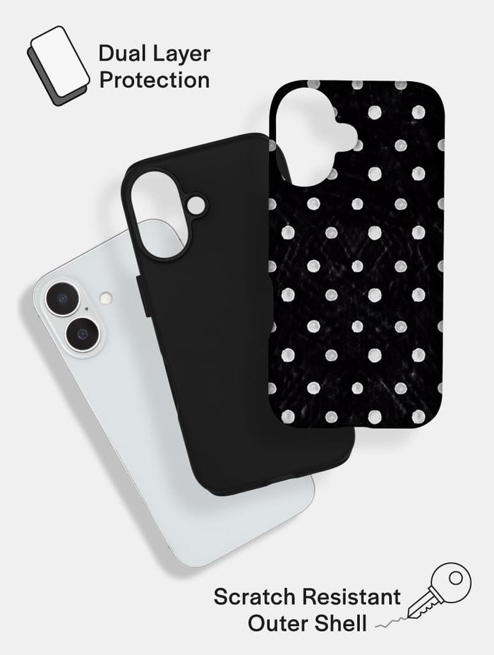 Black And White Painted Polka Dot Ultra Protective iPhone Case Phone Cases Skinnydip London
