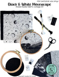 Black & White Moonscape Fabric Collage Kit | Needle OR Thread