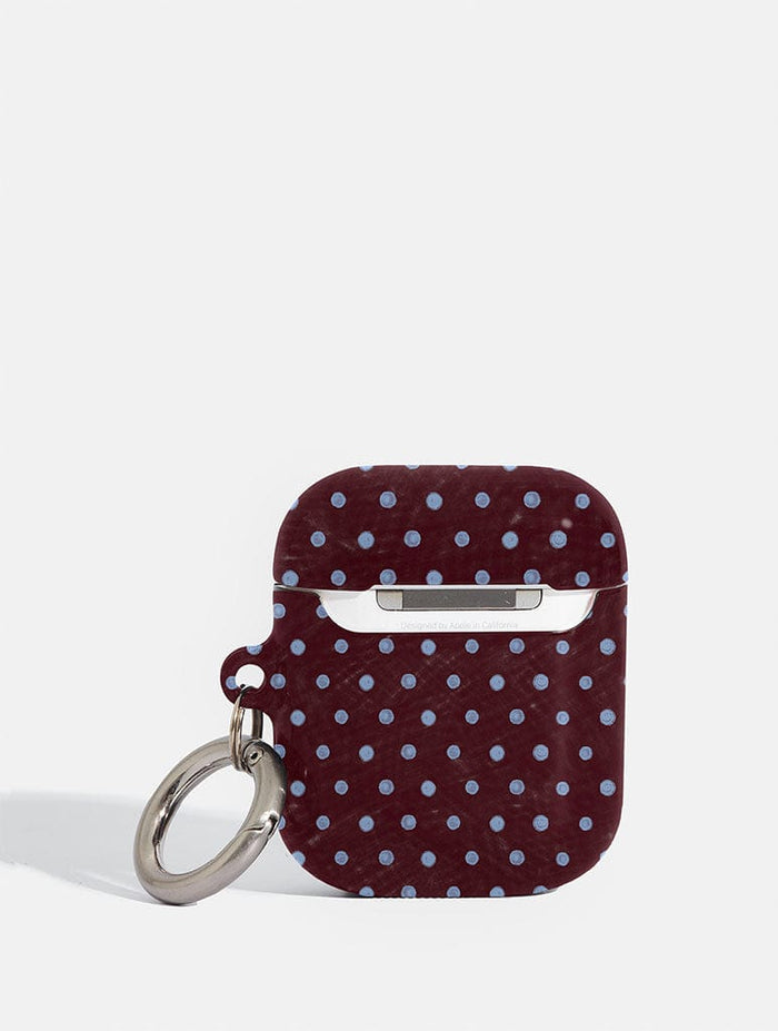 Blue and Brown Painted Polka Dot AirPods Case AirPods Cases Skinnydip London