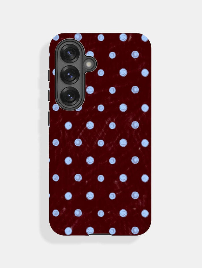 Blue And Brown Painted Polka Dot Ultra Protective Samsung Case Phone Cases Skinnydip London