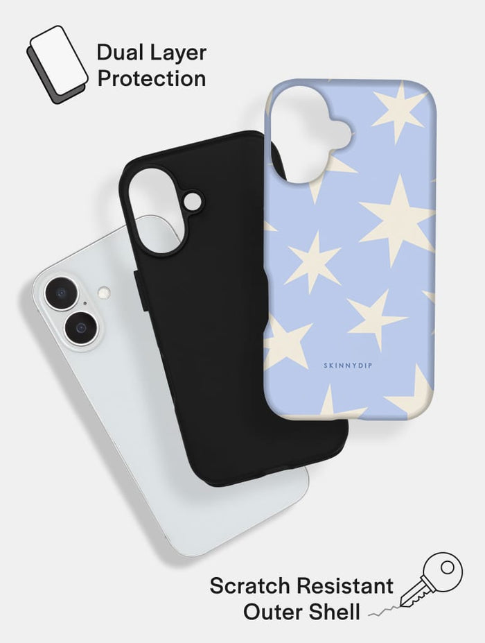 Blue and Cream Ditsy Star Ultra Protective iPhone Case Phone Cases Skinnydip London
