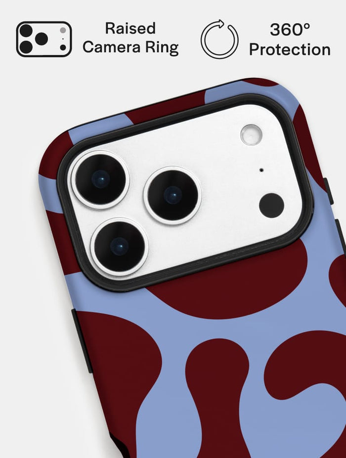 Blue and Maroon Pattern Ultra Protective iPhone Case Tech Skinnydip London