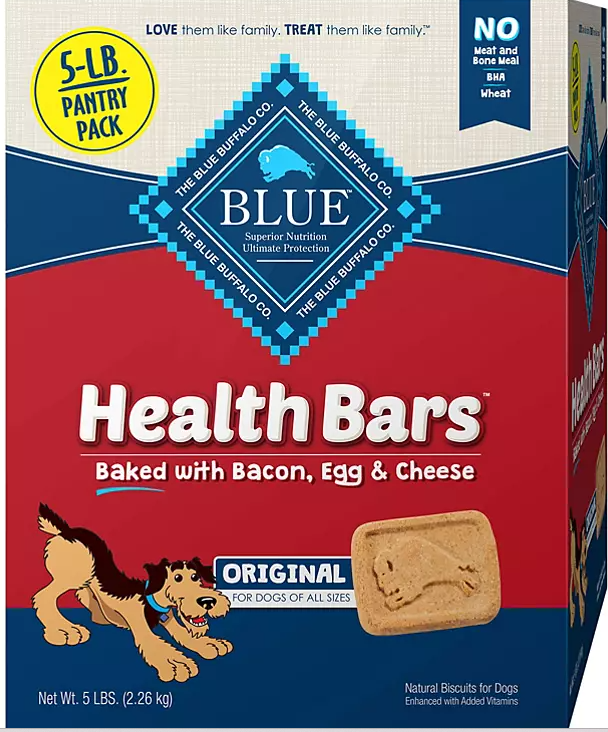 BLUE Buffalo Health Bars Crunchy Dog Treat Biscuits, Bacon, Egg & Cheese (5 lbs.) - Eshop House LLC