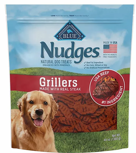 Blue Buffalo Nudges Grillers Natural Dog Treats, Steak Flavored (48 oz.) - Eshop House LLC