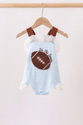 Blue Football French Knot Stripe Lace Bubble