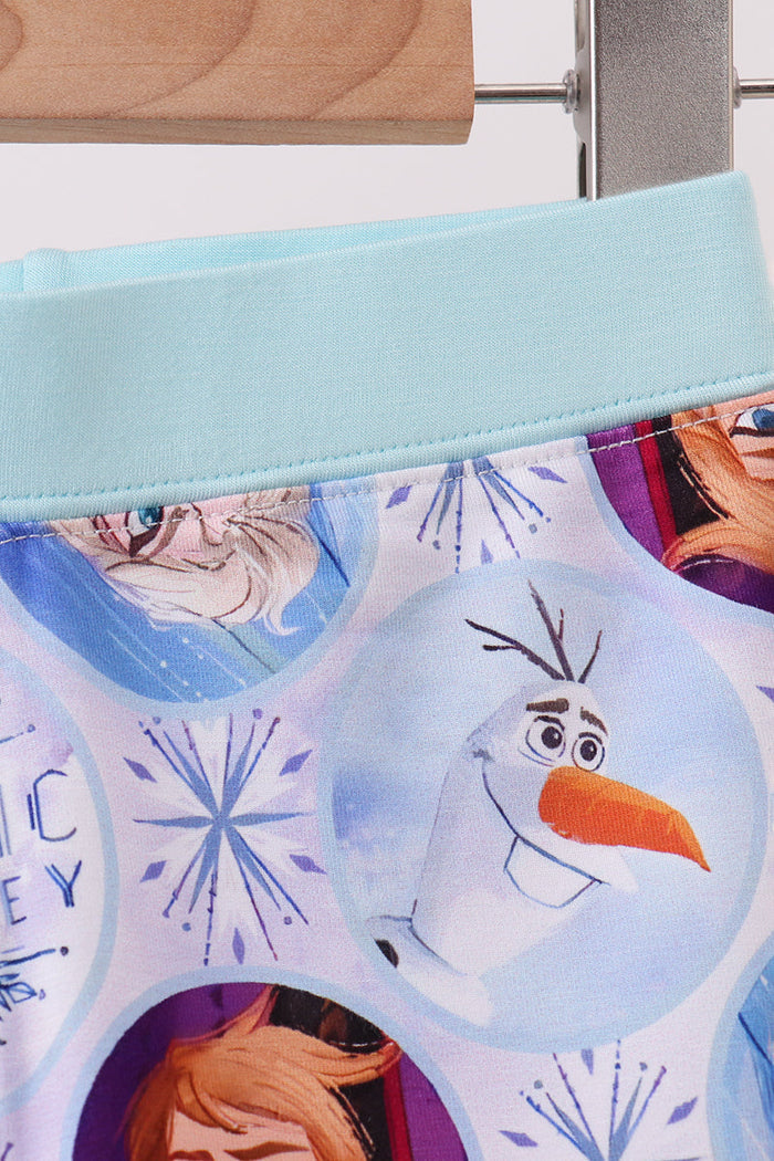 Blue frozen character bamboo pajama set
