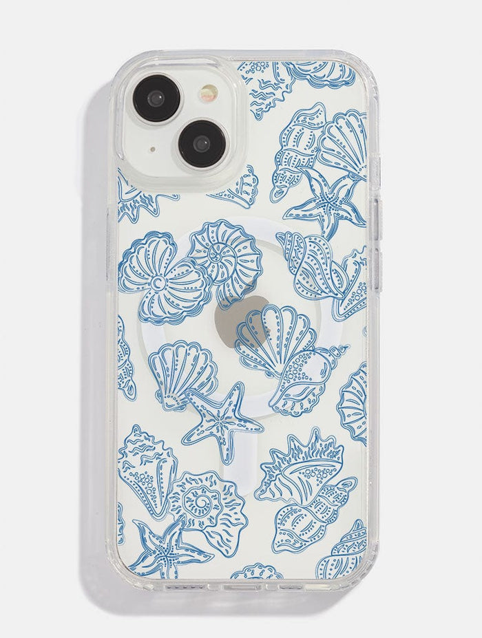 Blue Outline Sea Shells MagSafe iPhone Case Phone Cases Skinnydip London