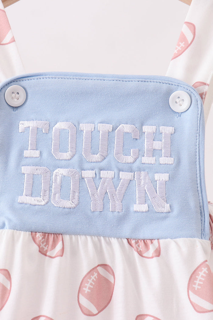 Blue Touchdown Embroidery Football Bubble