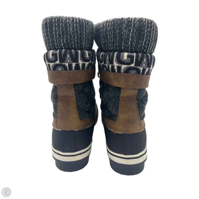 Boots Snow By Global Win In Brown & Grey, Size: 9