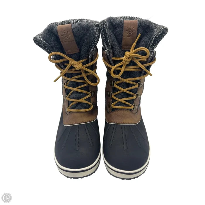 Boots Snow By Global Win In Brown & Grey, Size: 9