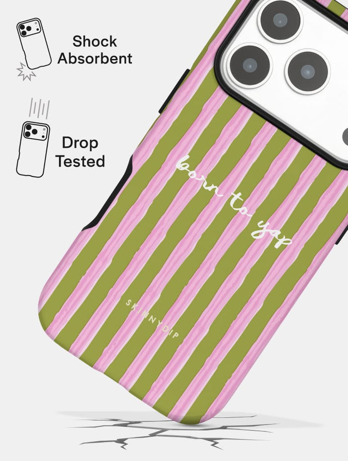 Born to Yap Stripey Quote Ultra Protective iPhone Case. Phone Cases Skinnydip London