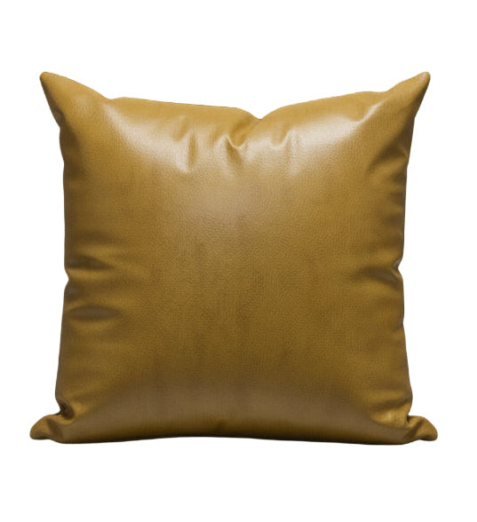 Brown Faux Leather Pillow