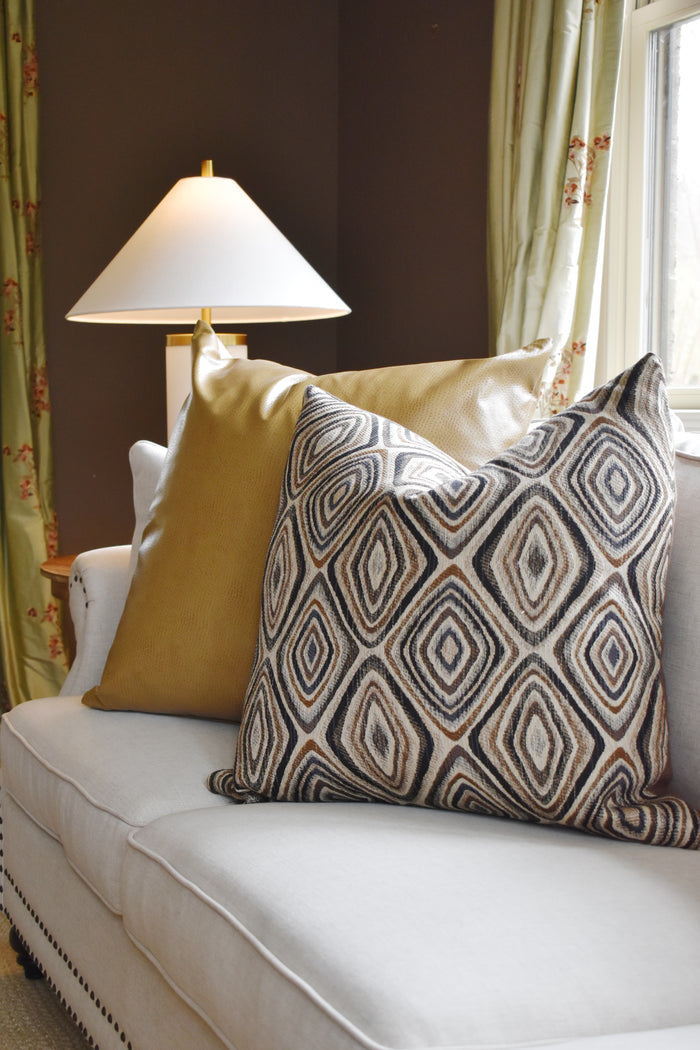 Brown Faux Leather Pillow
