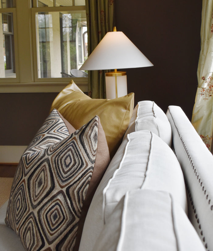Brown Faux Leather Pillow