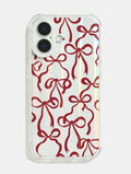 Burgundy Bows Shock iPhone Case Phone Cases Skinnydip London