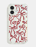 Burgundy Bows Shock iPhone Case Phone Cases Skinnydip London