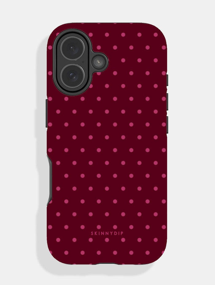Burgundy Mini Dots Ultra Protective iPhone Case Phone Cases Skinnydip London
