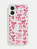 Burgundy Painted Bows Shock iPhone Case Phone Cases Skinnydip London