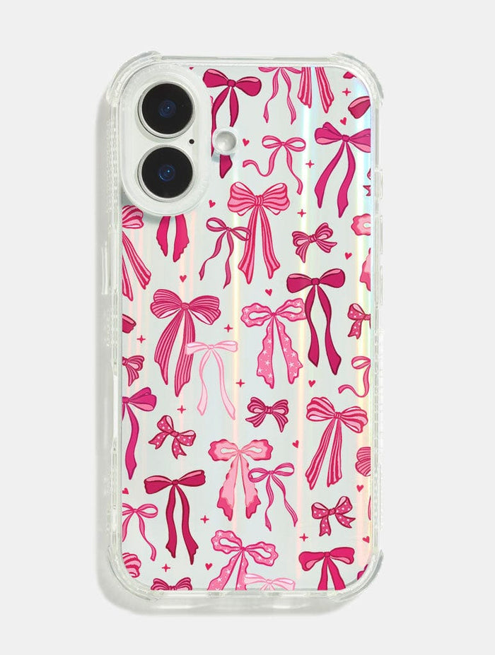Burgundy Painted Bows Shock iPhone Case Phone Cases Skinnydip London